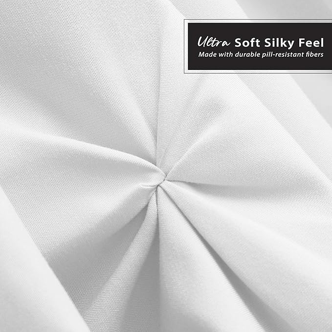 Nestl White Pinch Pleat Cal King Bed Skirt, 14" Drop, Microfiber