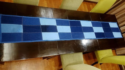 AAYU Denim Table Runner / Bed Runners 108" | Solid and Mixed Reversible 17-18 Inch X 108inches Premium Quality Perfect for Wedding, Parties Decor