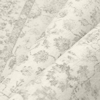 5x7 Grey Area Rug Non Slip Vintage Living Room Distressed Machine Washable Carpet Traditional Indoor Bedroom Grey Retro Floral Accent Throw Rug for Office Kitchen Dorm Dining Room