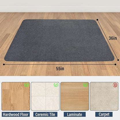 Office Chair mat for Hardwood Floor,55"x35" Anti-Slip Floor Protector for Home Office,Under Desk Mat,Computer Chair mat for Rolling Chairs Dark Grey