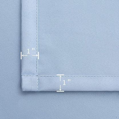 BGment Baby Blue Room Darkening Curtains 48 Inches Long - Short Thermal Insulated Drapes Privacy for Nursery Kids Bedroom Windows, 42 x 48 Inch, 2 Panels