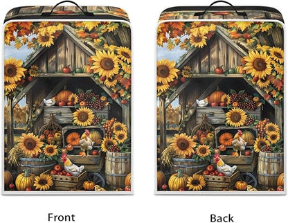 Coffee Maker Cover For Kitchen With Top Handle Waterproof Dust Appliance Cover Suitable For Most Coffee Machine Models Sunflower Chicken Coop Pattern
