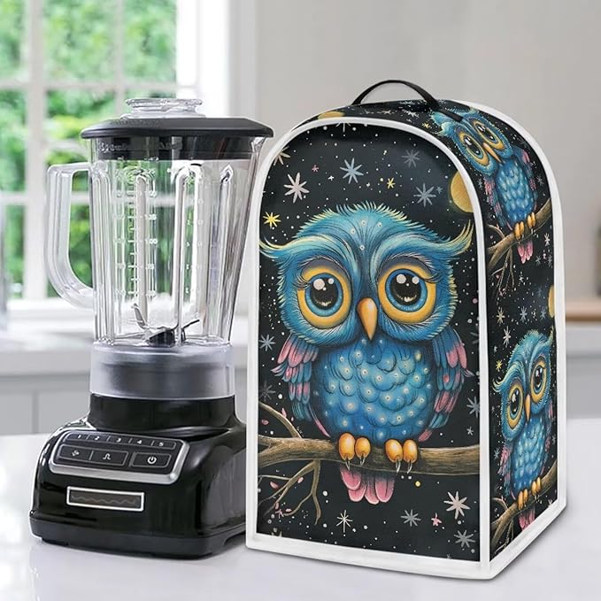 Cartoon Owl Blender Covers for Kitchen Cute Small Appliance Covers Universal for Coffee Maker Anti-Stain Dust Cover with Top Handle