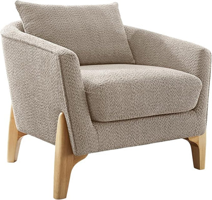 VANOMi 32" Living Room Chairs, Comfy Chair for Bedroom with Thick Cushion, Sharpe Arm Chair for Reading, Office, Apartment, Camel
