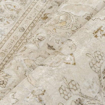 Brown 3x5 Area Rug Washable Vintage Carpet for Entryway Office Soft Retro Floral Kitchen Low Pile Thin Door Mat Non Slip Central Medallion Throw Rug for Bathroom Bedroom Dining Living Room