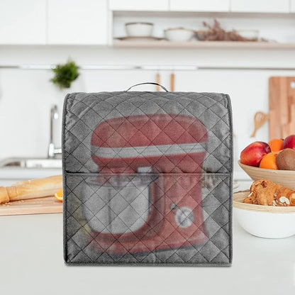 Stand Mixer Cover compatible with Kitchenaid Mixer, Fits All Tilt Head & Bowl Lift Models with 3 Organizer Bag for Accessories. (Grey, For Tilt Head 4.5-5 Quart)