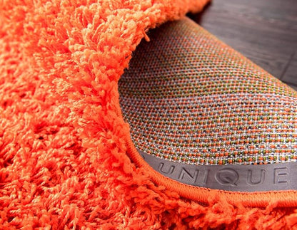 Unique Loom Solid Shag Collection Area Rug (2' 2" x 3' 1" Rectangle, Tiger Orange)