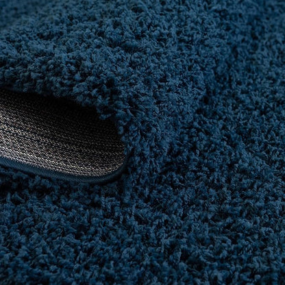 Unique Loom Solid Shag Collection Area Rug (4' Octagon, Sapphire Blue/ Navy Blue)