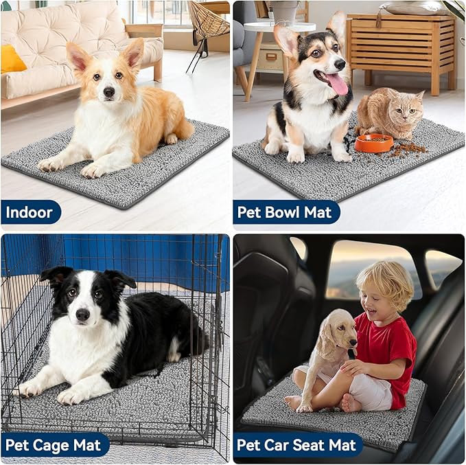 Bcoimo Super Absorbent Dog Door Mat, 36"*24" Anti Slip Mat for Muddy Paws, Pet Rugs for Dirty Paws Washable That Absorbs Moisture and Dirt, for Dog Cage and Pet Resting Carpet