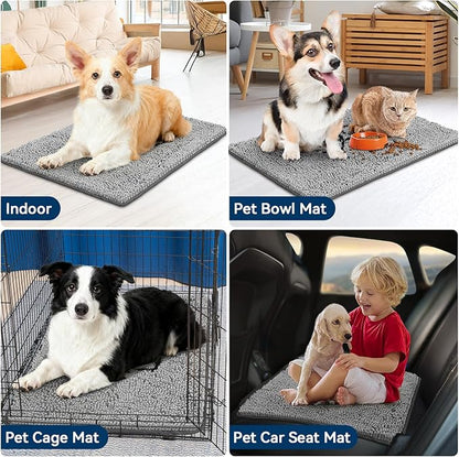 Bcoimo Super Absorbent Dog Door Mat, 36"*24" Anti Slip Mat for Muddy Paws, Pet Rugs for Dirty Paws Washable That Absorbs Moisture and Dirt, for Dog Cage and Pet Resting Carpet