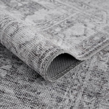 Bloom Rugs Washable 10 ft Runner - Ivory/Silver Gray Traditional Runner for Entryway, Hallway, Bathroom, and Kitchen - Exact Size: 2.5' x 10'
