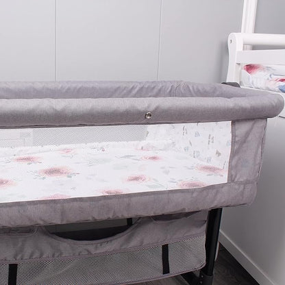 Belsden Pack of 3 Fitted Bassinet Sheet Set, Flexible Fit Various Bassinet, Adapts to Oval, Hourglasss and Rectangle Shaped Bassinet Pads, Cloudy Soft Washable Material, Pink Rose & Pink & Lilac