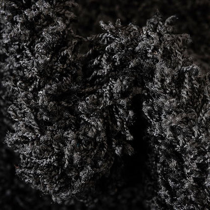 Unique Loom Solid Shag Collection Area Rug (3' 3" x 5' 3" Oval, Jet Black)