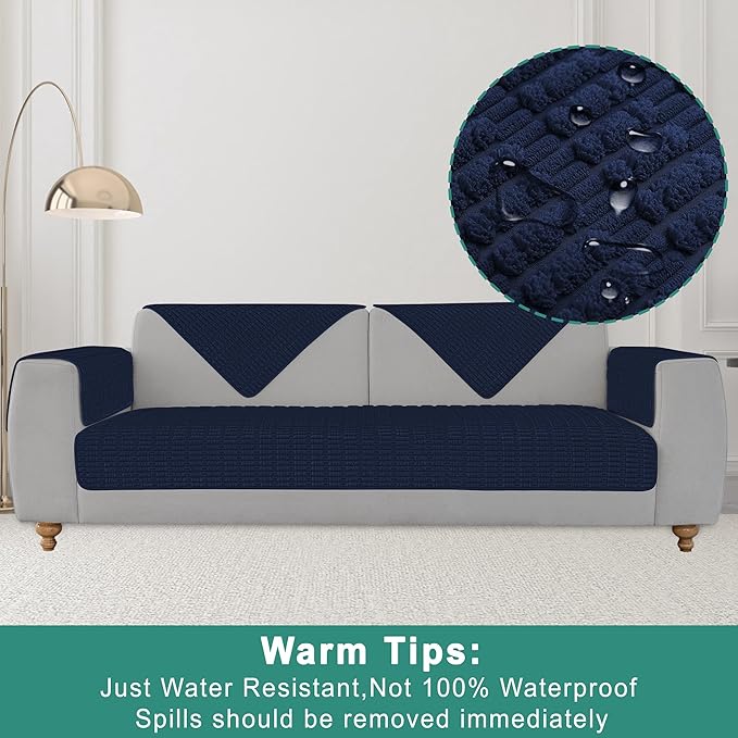 Foxdecor Couch Cover Sofa Covers Washable, Dog Bed Cover Couch Covers for 3 Cushion Couch Sofa Pet Friendly, Dog Couch Cover Furniture Covers for Pets.(Dark Blue 40x50 inch)