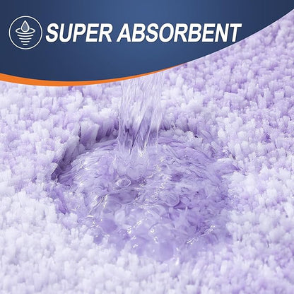 OLANLY Bathroom Rugs Mat 24x16, Extra Soft Absorbent Microfiber Bath Rugs, Rubber Backing, Quick Dry, Machine Washable Bath Mat for Bathroom Floor, Tub and Shower, Home Decor Accessories, Light Purple