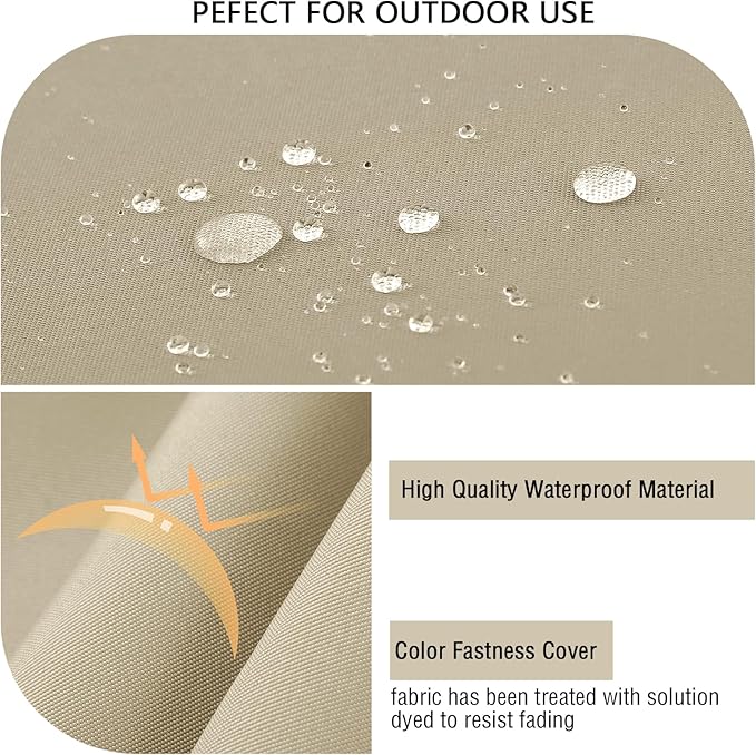 idee-home Outdoor Cushions for Patio Furniture, Outdoor Seat Cushion, Waterproof Couch Hampton Bay Deep Seat Replacement Chair Cushions for Garden Lawn Backyard Deck, 22 x 22 Beige