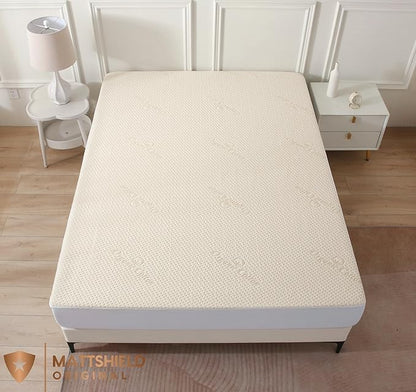 Luxury Waterproof Organic Mattress Protector Full - Organic Cotton Breathable Mattress Pad Cover - Premium 380 GSM Comfort - Deep Pocket - Jersey Cotton Skirt - Fitted Design