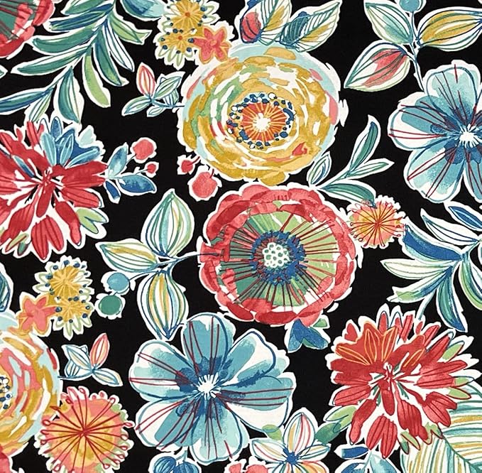RSH DECOR: Tufted U-Shape Wicker Seat Cushions Set of 2 | 19” x 19” | All-Weather Spun Fabric | Water-Resistant | Outdoor Chair Cushions for Patio Furniture | Colsen Noir - Made in USA