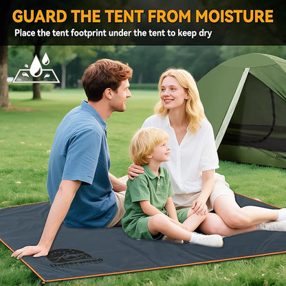 Tent Footprint - Waterproof Camping Tarp with Heavy Duty Grommet, Ultralight Outdoor Tent Floor Mat, PU3000mm Ground Sheet for Backpacking, Hiking, Hammock, Picnic, Beach