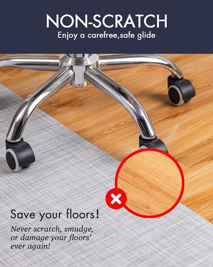 Office Chair Mat for Hardwood Floor Under Desk Computer Rolling Chair Mat for Wood/Tile Floor Non-Slip Heavy Duty Desk Rug PVC Plastic Hard Floor Protector 45"x 53" (Mist)