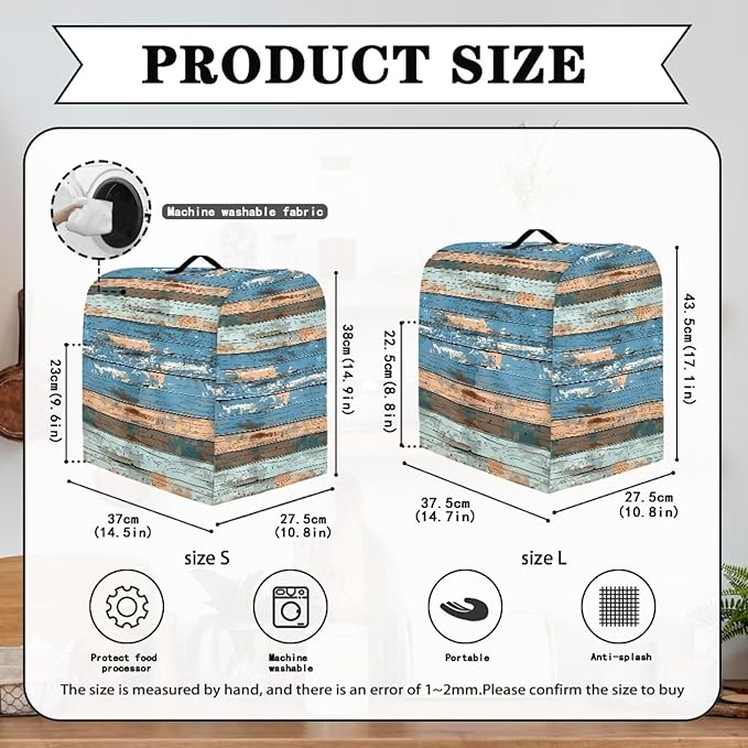 Stand Mixer Covers Protector Kitchen Aid Mixer Cover Wood Design Appliance Dust Covers with Top Handle Front Pocket Universal Fit Tilt Head and Bowl Lift Models