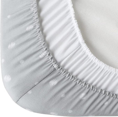 Bassinet Sheets 2 Pack, Fit for Halo BassiNest Swivel, Glide, Flex Sleeper, 4moms Mamaroo Sleep Bassinet, Baby Boy/Girl, Ultra Soft & Super Stretchy, White & Grey Ball,18" x 30"