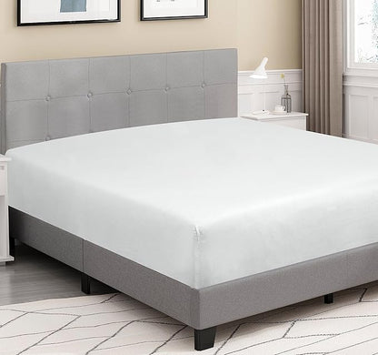 ROYALE LINENS 300 Thread Count 100% Long Staple Combed Cotton Fitted Sheet Full - Super Soft Deep Pocket Bottom Sheet - Fitted Sheets Only - Elastic Sheets (Full, White)