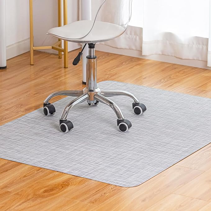 Office Chair Mat for Hardwood Floor Under Desk Computer Rolling Chair Mat for Wood/Tile Floor Non-Slip Heavy Duty Desk Rug PVC Plastic Hard Floor Protector 48" x 60" (Mist)
