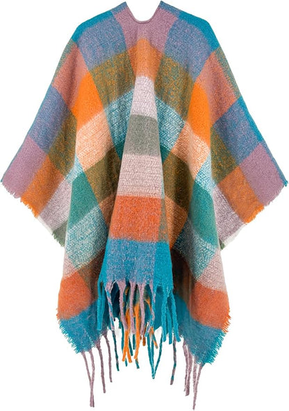 Breezy Lane Women's Shawl Wraps Warm Poncho Ruana Wrap Cardigan