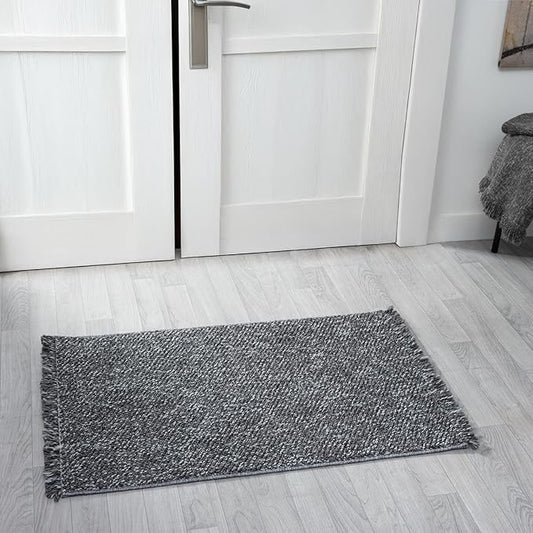 LUXE WEAVERS Solid Machine Woven Smoke 2x3 Area Rug, Indoor Stain-Resistant Carpet