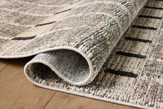 Loloi Jeremiah Brent Bleecker Collection BLE-04 Sage/Granite 6'-7" x 9'-3" Area Rug