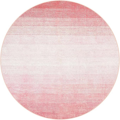 Wonnitar Modern Ombre Pink 5ft Round Rug, Non-Slip Washable Living Room Rugs, Soft Round Bathroom Throw Mat, Large Bedroom Circle Accent Carpet for Nursery Den Bedside (Pink, Round 5ft)