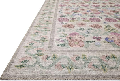 Loloi Rifle Paper Co. Rosa Collection RSA-01 Ivory 2'-6" x 7'-6" Runner Rug