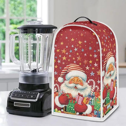 Christmas Blender Covers for Kitchen Countertop Decor, Santa Claus Blender Protective Cover Washable Kitchen Appliance Cloth Cover Universal Air Fryer with Pocket Home Decor