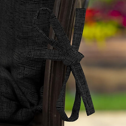 Arden Outdoor Midback Chair Cushion, 18 x 16.5, Rain-Proof, Fade Resistant Black Leala