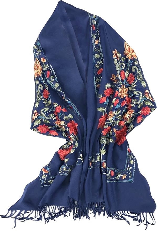 Urban CoCo Women's Embroidered Tassel Long Shawl Oversize Scarf Wraps for Women