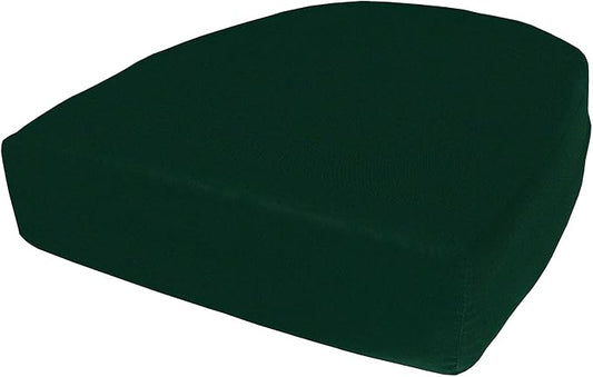 Cushion Source Rounded Back Seat Cushion, 19.5" x 20" x 5" deep Indoor and Outdoor Durable seat Cushion Made with Fade Resistant Sunbrella Fabric, Hidden Zipper, Sunbrella Forest Green