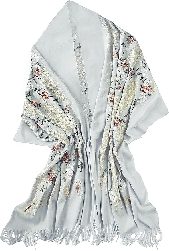 Urban CoCo Women's Embroidered Tassel Long Shawl Oversize Scarf Wraps for Women