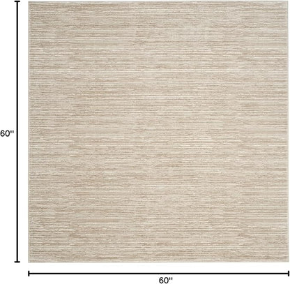 SAFAVIEH Vision Collection Area Rug - 5' Square, Cream, Modern Ombre Design, Non-Shedding & Easy to Clean, Ideal for Living Room, Bedroom, Dining Space (VSN606F)