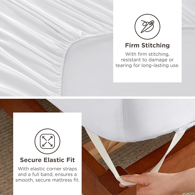 Bedsure Deep Pocket Full Size Bed Sheets Set - Fits Mattresses Up to 21 Inches Thick - 4 Piece GentleSoft Bed Sheets, Moisture Wicking, Soft & Cooling Bedsheet & Pillowcases, Easy & Secure Fit, White