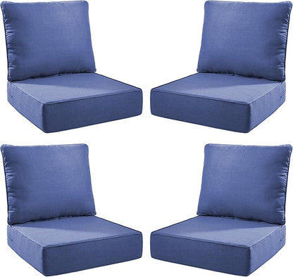 Luxury Outdoor Seat Cushion Set-24 x 24 x 6 Inch Outdoor Chair Cushions with Water Resistant & Removable Cover Outdoor Cushions for Patio Furniture Chair Sofa Couch