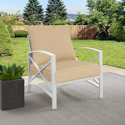Goodgoods 24x24 inch Outdoor/Indoor Deep Seat Patio Cushions Set of 2 Resilient Foam Filling Water Repellent Stain-Resistant UV Resistant Weather Resistant Deep Seat Bottom Beige