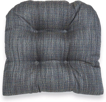 Klear Vu Gripper Overstuffed Universal Non-Slip Dining Chair Cushions for Kitchen Decor or Office Use, U-Shaped Skid-Proof Seat Pad, 17x17 Inches, 2 Count (Pack of 1), Honeycomb Denim Blue