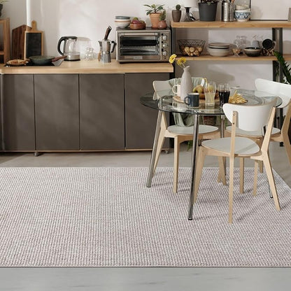 LUXE WEAVERS Solid Machine Woven Taupe 4x6 Area Rug, Indoor Stain-Resistant Carpet