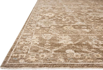 Loloi Chris Loves Julia Palma Collection PLM-09 Brown/Earth 3'-6" x 5'-6" Fringe Accent Rug Vintage Style Boho Living Room Bedroom Carpet