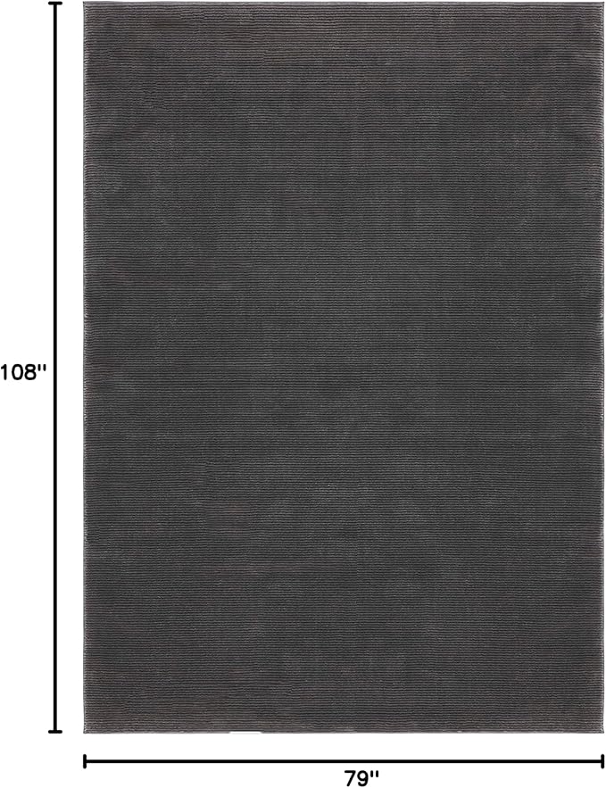 SAFAVIEH Revive Collection Area Rug - 6'7" x 9', Charcoal, Solid Design, Ideal for The Living Room, Bedroom, Dining Room (REV102H-6)