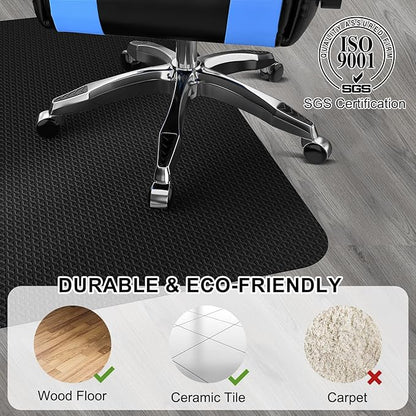 Office Chair Mat for Hard Floor, 30"x48" Anti-Slip Waterproof Computer Chair Mat, Unique Y-Shaped Pattern Floor Protector Rug for Rolling Chairs, PVC Durable Desk Floor Mat for Work, Home, Gaming