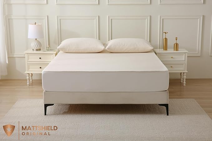 Deluxe Cooling Waterproof Organic Mattress Protector California King - Organic Cotton Percale Breathable Mattress Pad Cover - Naturally Cool for Hot Sleepers – Soft Natural Comfort