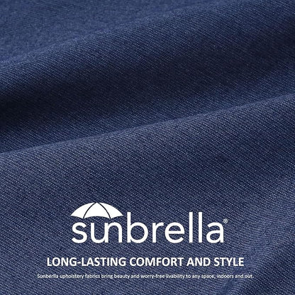 Sunbrella Outdoor High Back Chair Cushion Seat Pads, 44 x 21 Inch Water-Repellent & Fade-Resistant Patio Furniture Cushions with Ties for Adirondack, Rocking Chairs, Specrtum Indigo