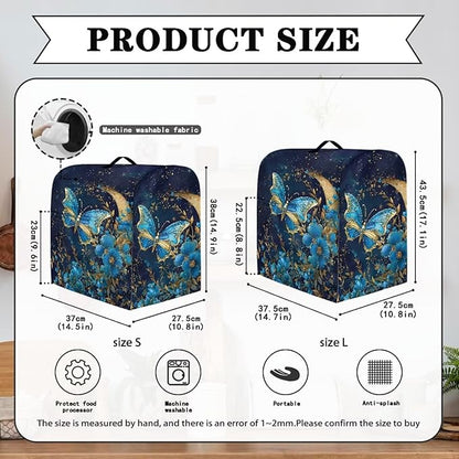 Blue Butterfly Flower Mixer Covers Dust Mixer Covers for Stand Mixer Kitchen Counter Mixer Parts & Accessories Decor for Kitchen Kid Mixer Cover